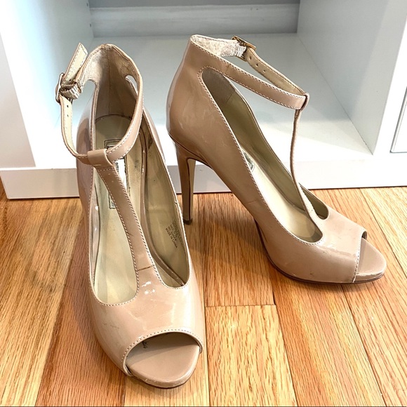 INC International Concept Nude Open Toe heels - Picture 1 of 7